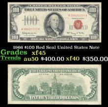 1966 $100 Red Seal United States Note Grades xf+