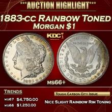 1883-cc Morgan Dollar Rainbow Toned $1 ms66+ SEGS