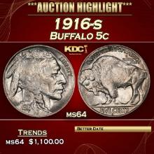 1916-s Buffalo Nickel 5c ms64 SEGS