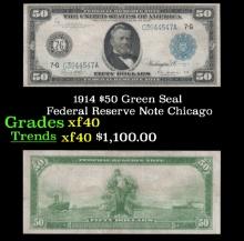 1914 $50 Green Seal Federal Reserve Note Grades xf Chicago