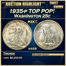 1935-p Washington Quarter TOP POP! 25c ms68 SEGS