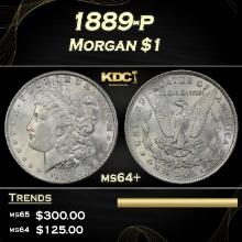1889-p Morgan Dollar $1 Grades ms64+