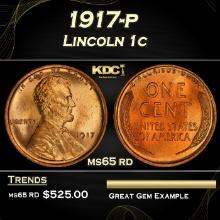 1917-p Lincoln Cent 1c Grades ms65 rd