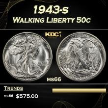 1943-s Walking Liberty Half Dollar 50c Grades ms66