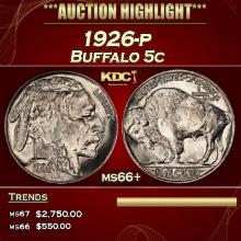 1926-p Buffalo Nickel 5c ms66+ SEGS