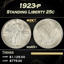 1923-p Standing Liberty Quarter 25c ms65+ SEGS