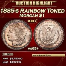 1885-s Morgan Dollar Rainbow Toned $1 ms65+ SEGS