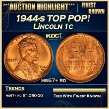 1944-s Lincoln Cent TOP POP! 1c ms67+ rd SEGS