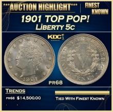 1901 Proof Liberty Nickel TOP POP! 5c pr68 SEGS