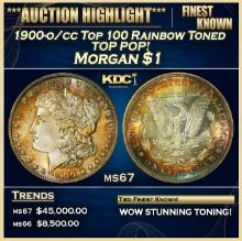 1900-o/cc Top 100 Morgan Dollar Rainbow Toned TOP POP! $1 ms67 SEGS