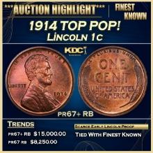 1914 Proof Lincoln Cent TOP POP! 1c pr67+ RB SEGS