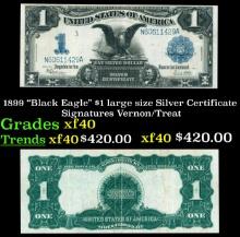 1899 $1 large size Silver Certificate "Black Eagle" Grades xf Signatures Vernon/Treat