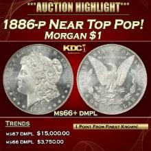 1886-p Morgan Dollar Near Top Pop! $1 ms66+ dmpl SEGS