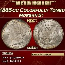 1885-cc Morgan Dollar Colorfully Toned $1 ms66+ SEGS