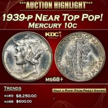 1939-p Mercury Dime Near Top Pop! 10c ms68+ SEGS