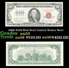 1966 $100 Red Seal United States Note Grades Select AU
