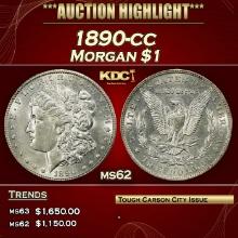 1890-cc Morgan Dollar $1 ms62 USCG
