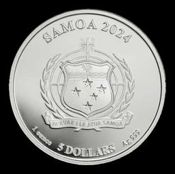 2024 Free Parking Monopoly 1oz .999 Silver Round Colorized Samoa Round