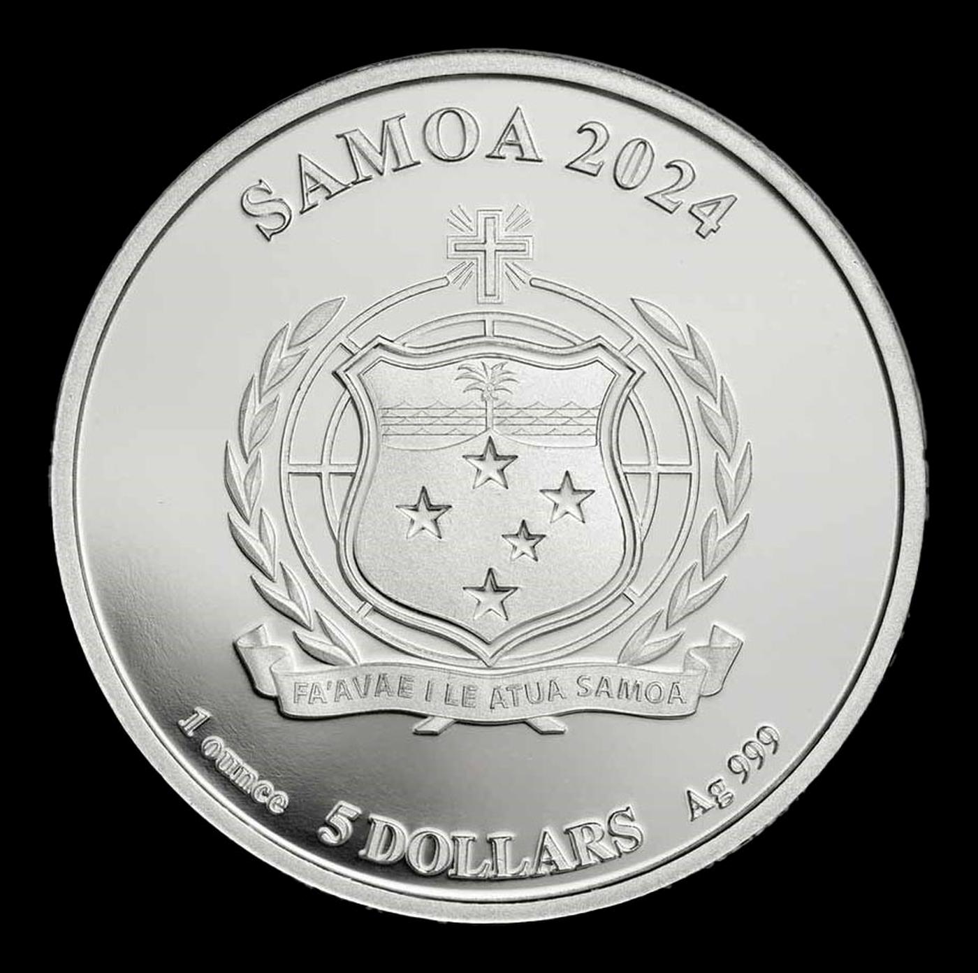 2024 Free Parking Monopoly 1oz .999 Silver Round Colorized Samoa Round