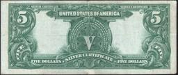 1899 $5 Large Size Silver Certificate Oncpapa Indian Chief  Grades Select AU Signatures Napier/McClu