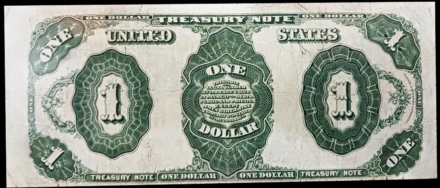 1891 $1 Treasury Note Edwin M Stanton Grades xf Signatures Tillman/Morgan