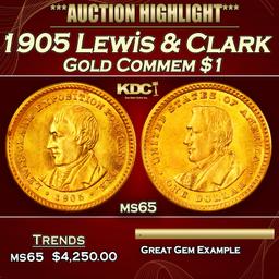 1905 Lewis & Clark Gold Commem Dollar 1 ms65 SEGS