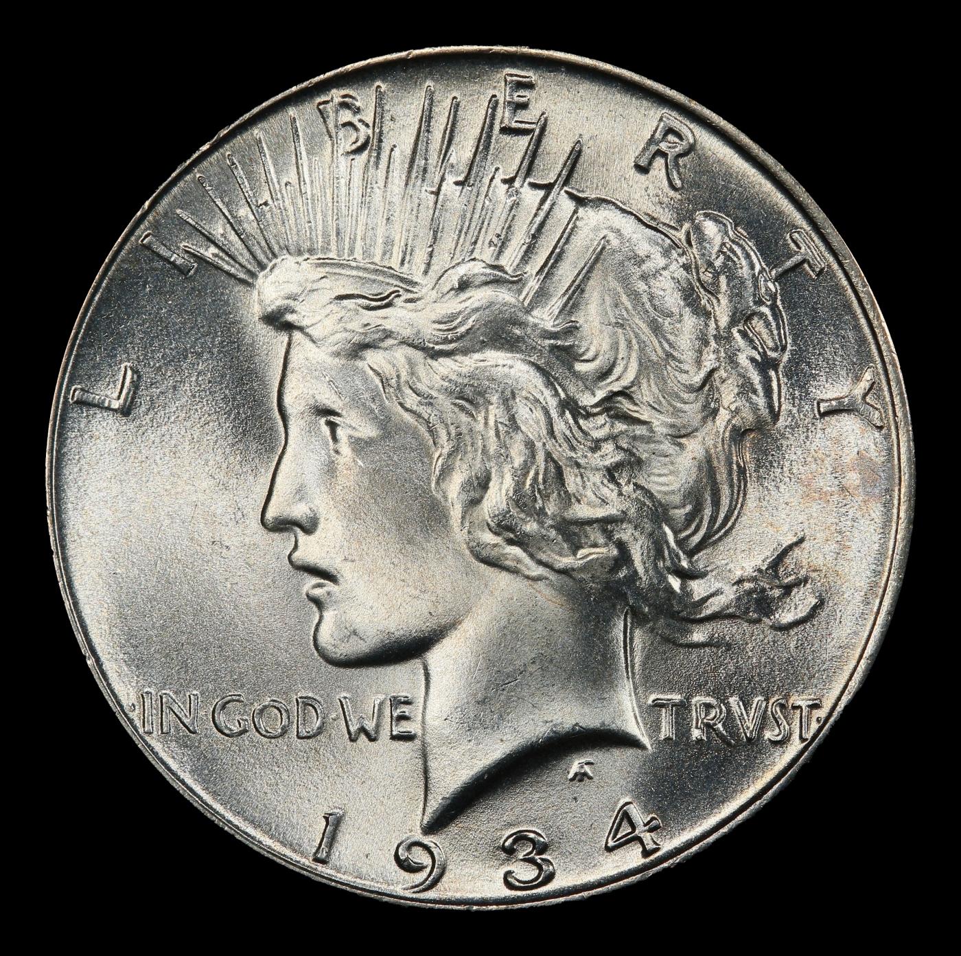 1934-p Peace Dollar Near Top Pop $1 ms66+ SEGS