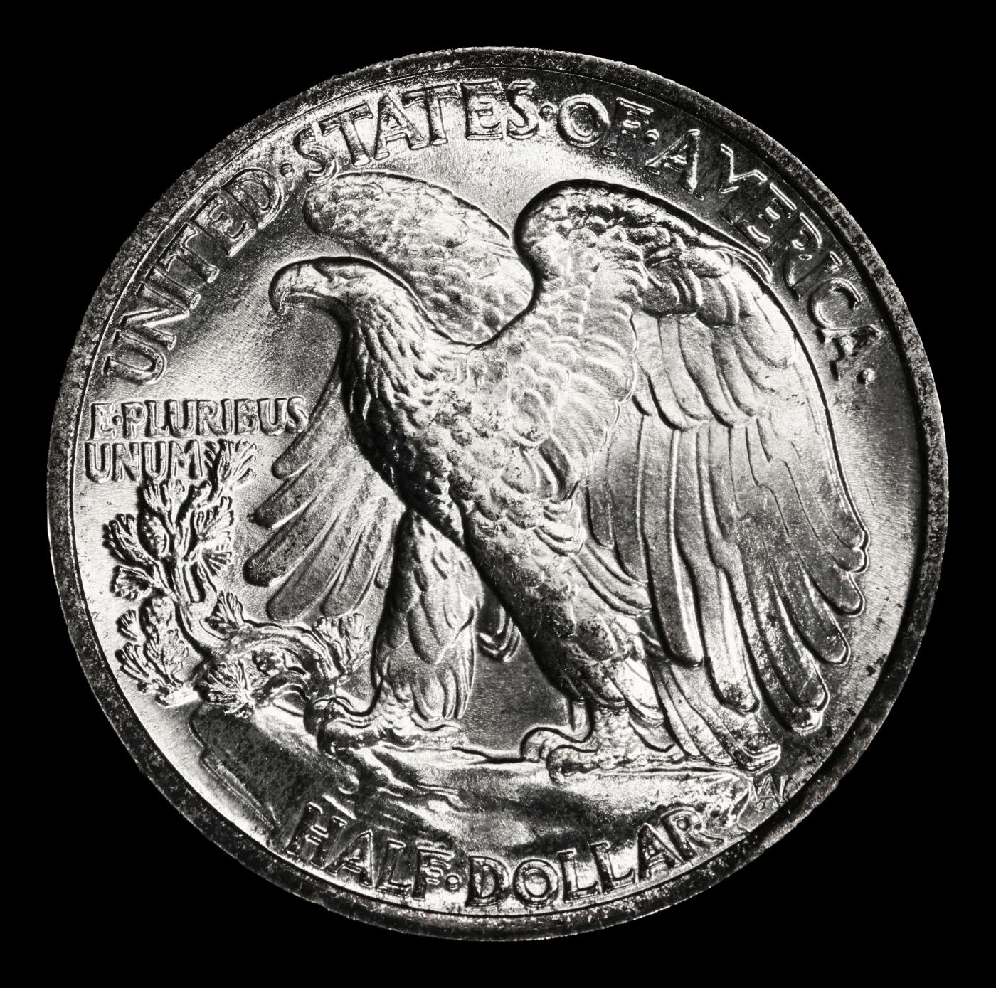 1943-p Walking Liberty Half Dollar Near Top Pop 50c ms68 SEGS