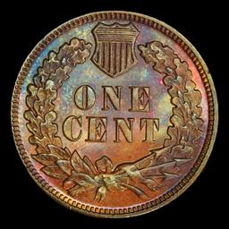 1888 Proof Indian Cent Colorfully Toned TOP POP! 1c pr66+ bn SEGS