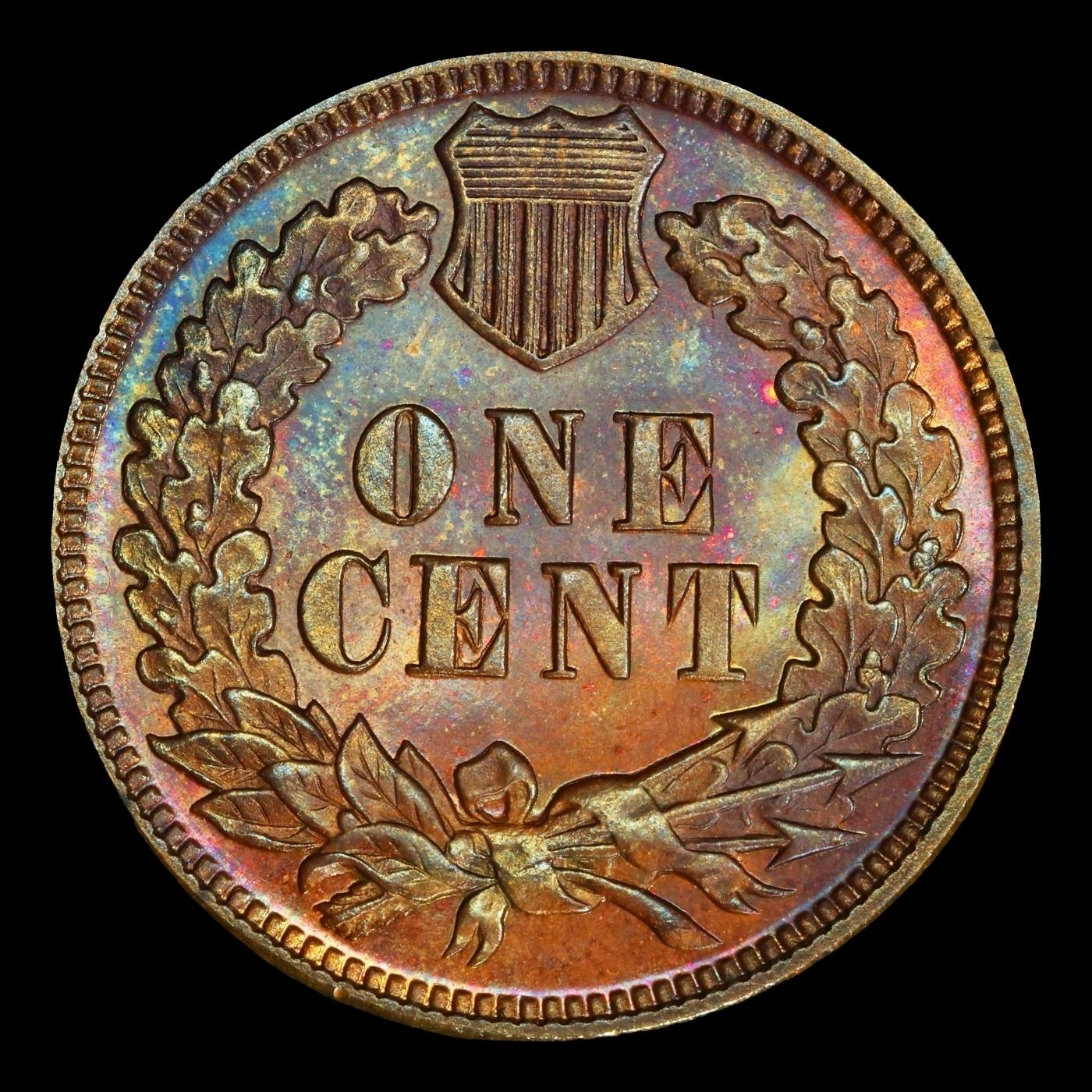 1888 Proof Indian Cent Colorfully Toned TOP POP! 1c pr66+ bn SEGS