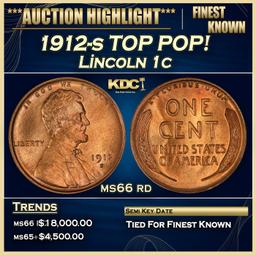 1912-s Lincoln Cent TOP POP! 1c ms66 rd SEGS