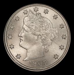 1907 Liberty Nickel 5c Grades ms65