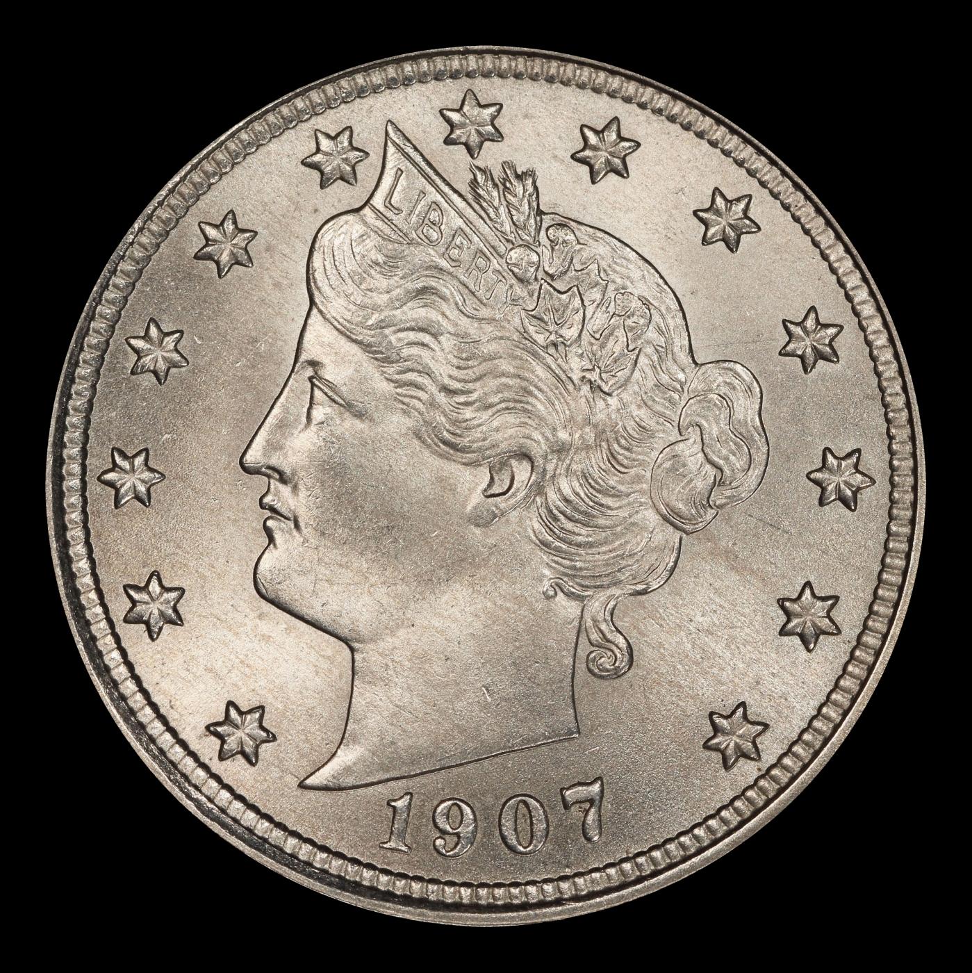 1907 Liberty Nickel 5c Grades ms65