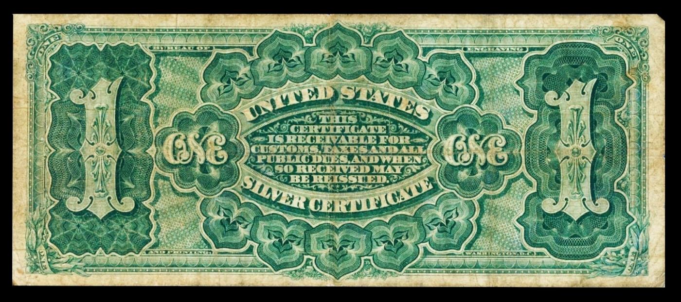 1886 $1 large size Silver Certificate Martha Washington Grades vf+ FR-217