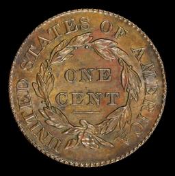 1829 Lg Letters Coronet Head Large Cent 1c ms62+ USCG