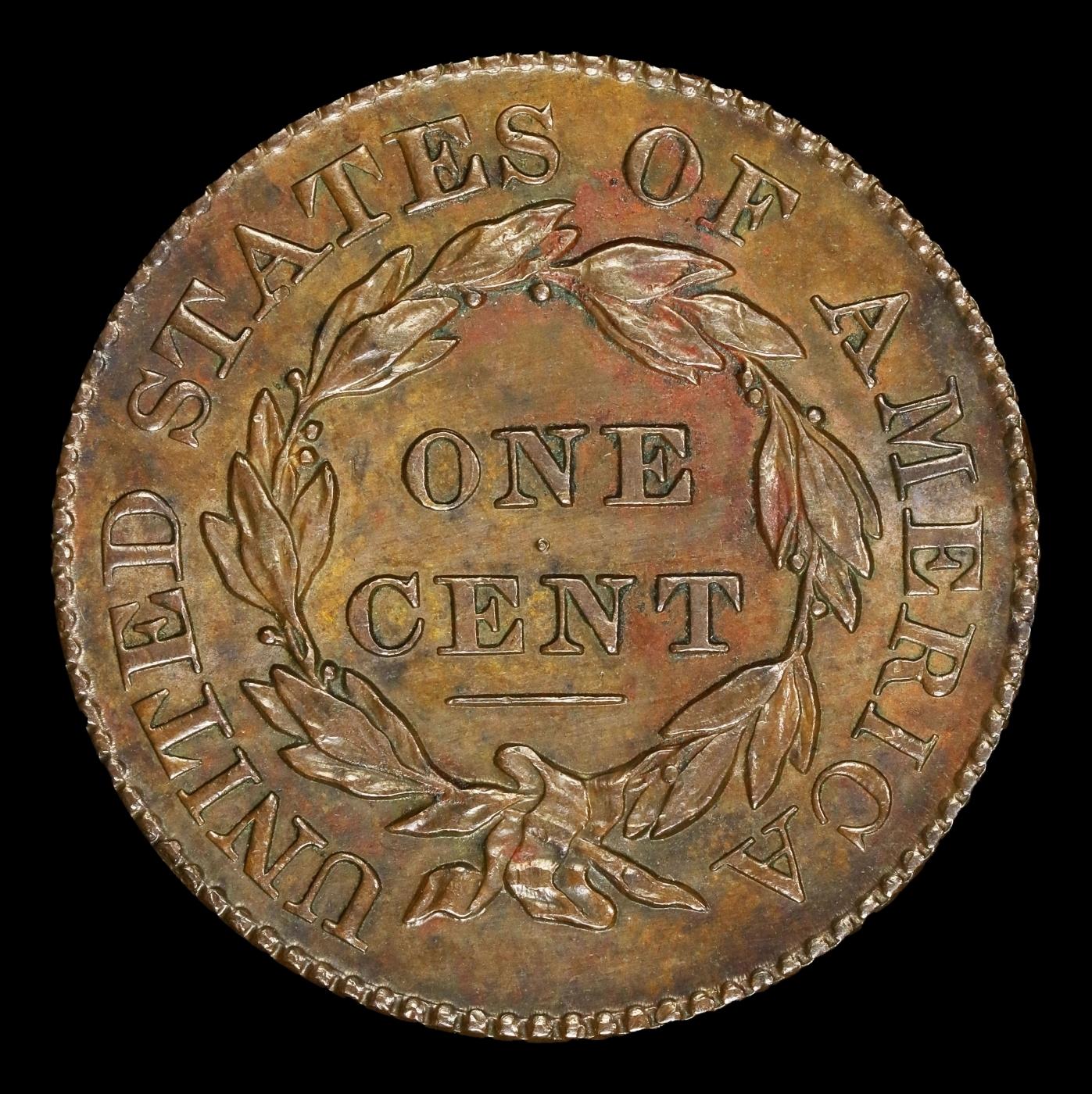 1829 Lg Letters Coronet Head Large Cent 1c ms62+ USCG