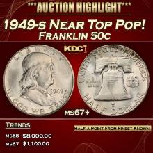 1949-s Franklin Half Dollar Near Top Pop! 50c ms67+ SEGS