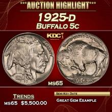 1925-d Buffalo Nickel 5c ms65 SEGS