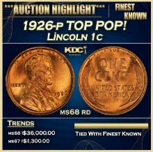 1926-p Lincoln Cent TOP POP! 1c ms68 rd SEGS
