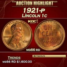 1921-p Lincoln Cent 1c ms66 rd SEGS
