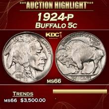 1924-p Buffalo Nickel 5c ms66 SEGS