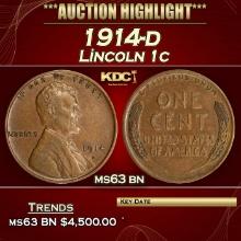 1914-d Lincoln Cent 1c ms63 bn USCG