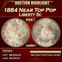 1884 Liberty Nickel Near Top Pop 5c ms66+ SEGS