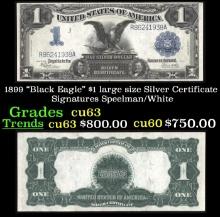 1899 $1 large size Silver Certificate "Black Eagle" Grades Select CU Signatures Speelman/White