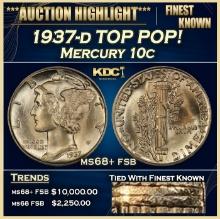1937-d Mercury Dime TOP POP! 10c ms68+ fsb SEGS