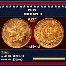 1909 Indian Cent . 1c ms65+ rd SEGS