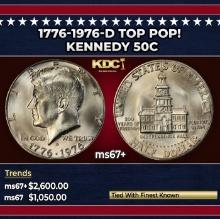 1776-1976-d Kennedy Half Dollar TOP POP! 50c ms67+ SEGS