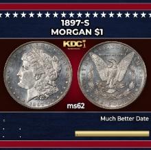 1897-s Morgan Dollar $1 Grades ms62