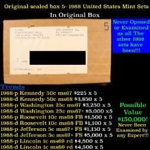 Original sealed box 5- 1988 United States Mint Sets