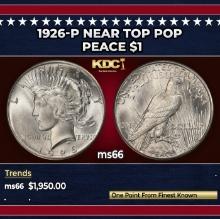1926-p Peace Dollar Near Top Pop $1 ms66 SEGS